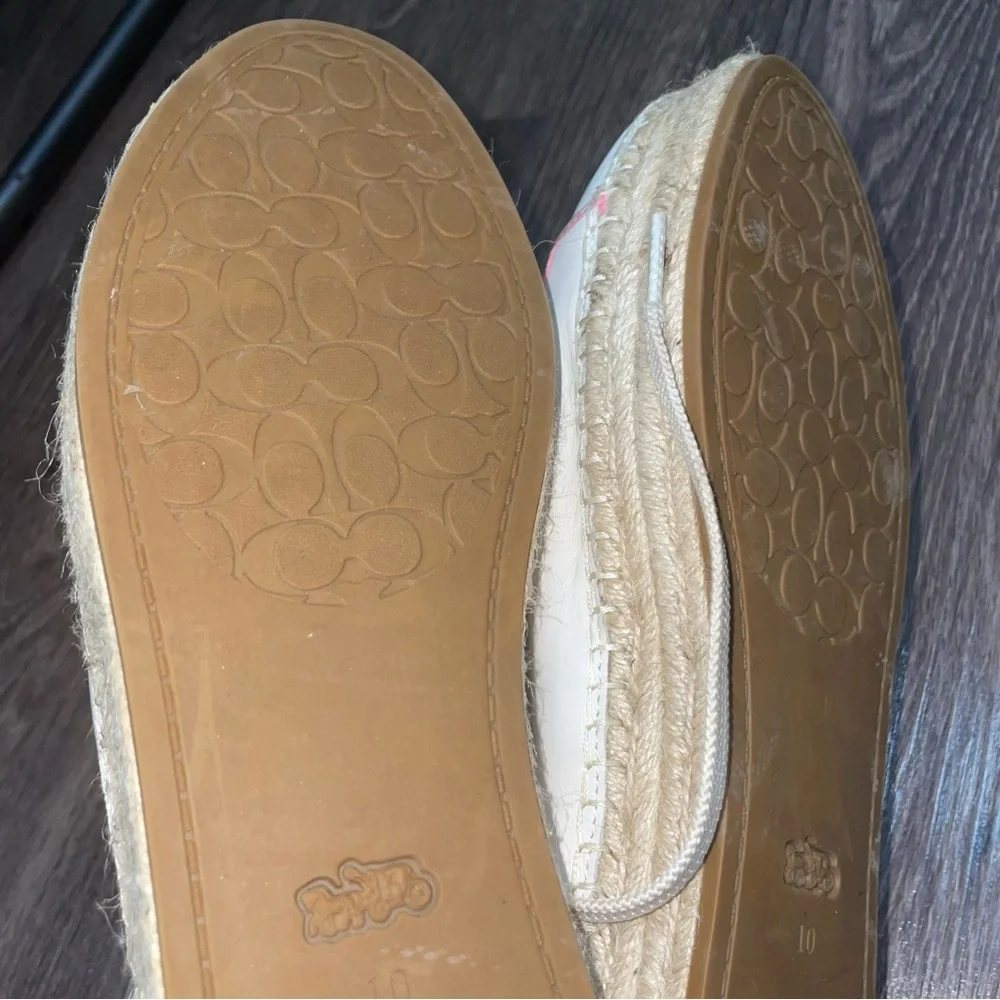 Coach Cate Pink and Cream Espadrille Sneakers size 10